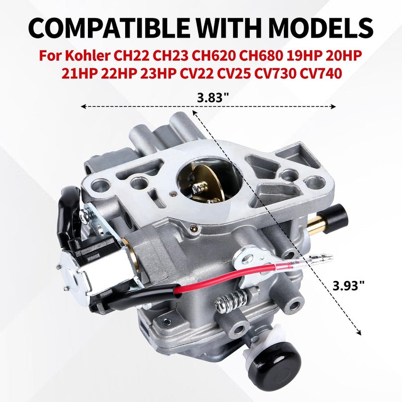 YDO Carburetor Replaces for Kohler CH23 CH22 CH23S CH620 CH680 19HP 20HP 21HP 22HP 23HP CV22 CV25,Carb Repalces OEM # 2485359-S 2485359 with Gasket - Image 3